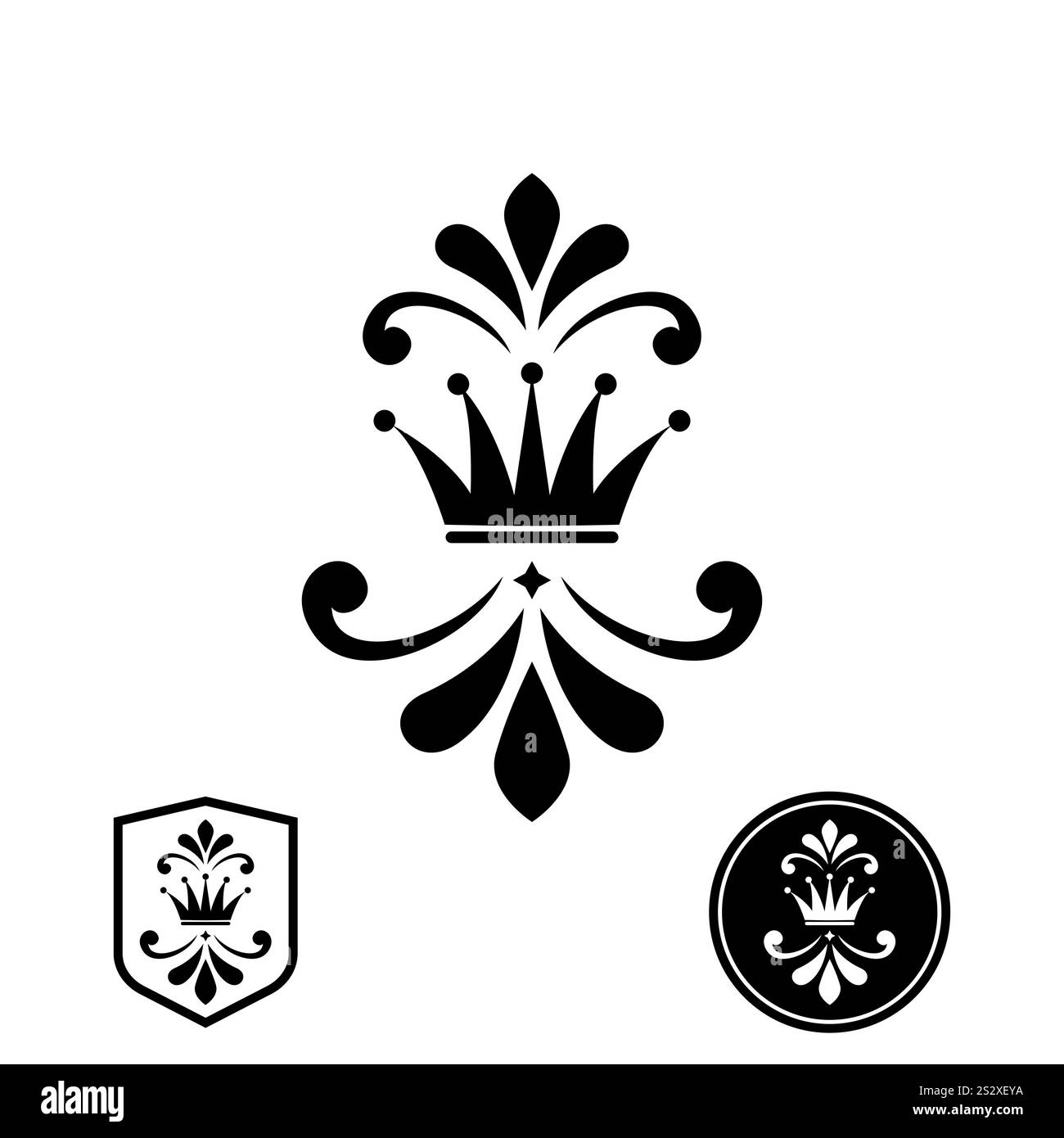 black-heraldic-sign-logo-design-element-decoration-graphic-vector