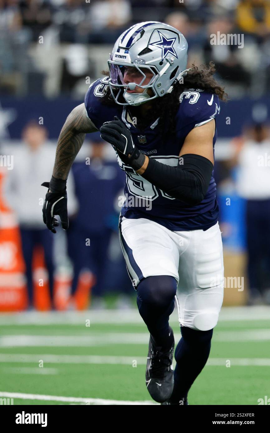 Dallas Cowboys Linebacker Marist Liufau 35 Looks To Defend During A NFL Football Game Against Dallas Cowboys Linebacker Marist Liufau 35 Looks To Defend During A Nfl Football Game Against The Washington Commanders On Sunday Jan 5 2025 In Arlington Texas Ap Photomatt Patterson 2S2XFER