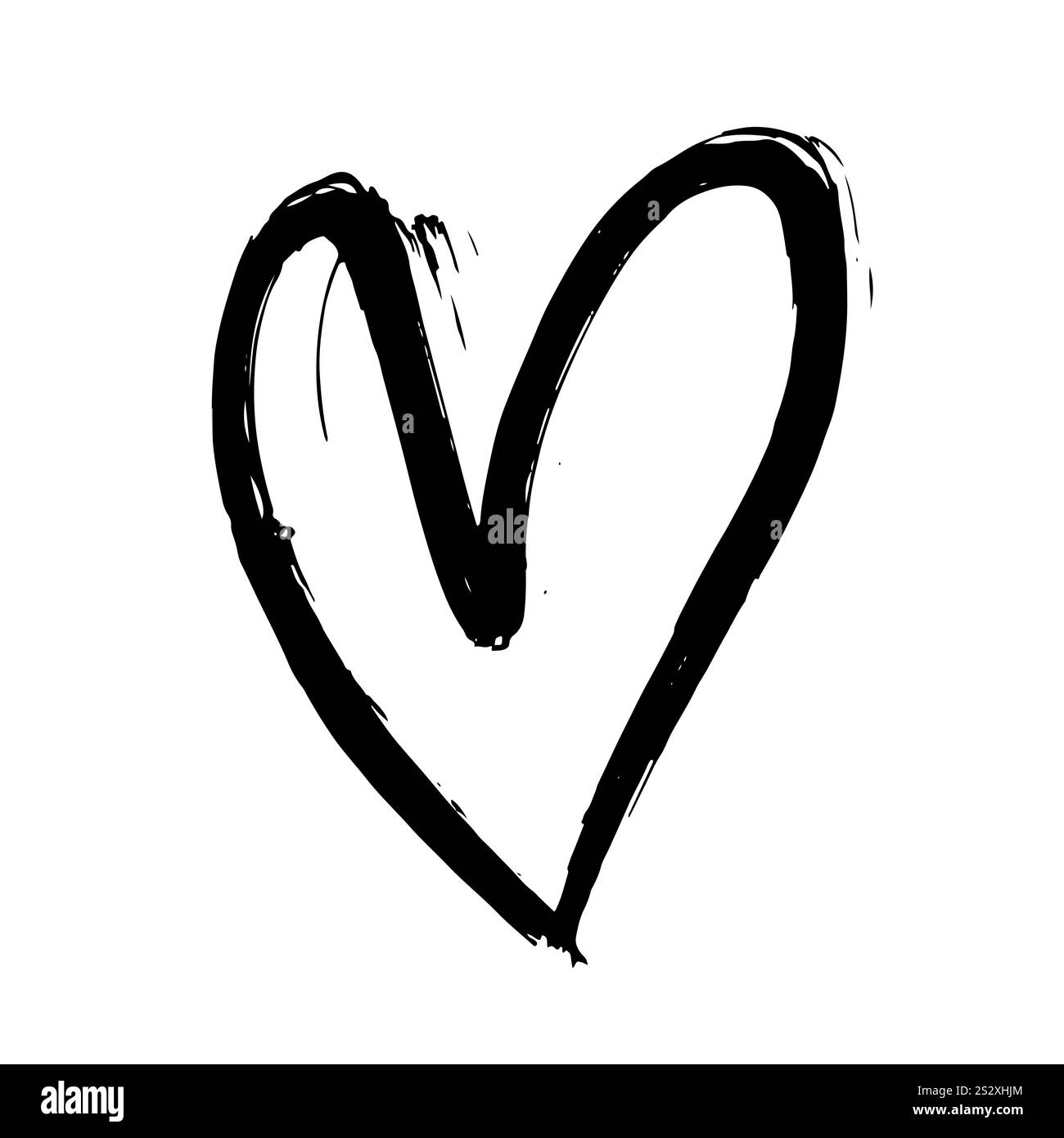 Hand Drawn Brush Heart Illustration Stock Vector Image & Art - Alamy