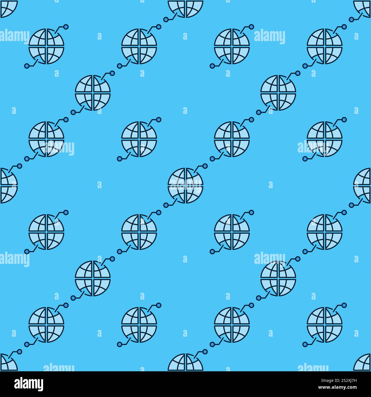 Earth Globe Multipolarity vector concept minimal blue seamless pattern Stock Vector