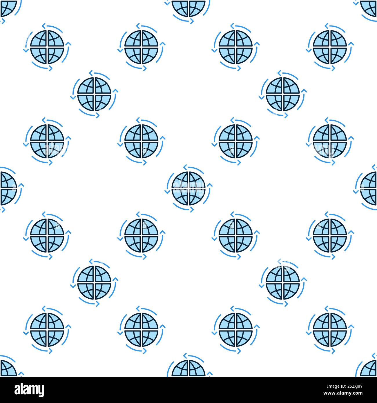Earth Globe with Arrows vector Multipolarity concept blue seamless pattern Stock Vector