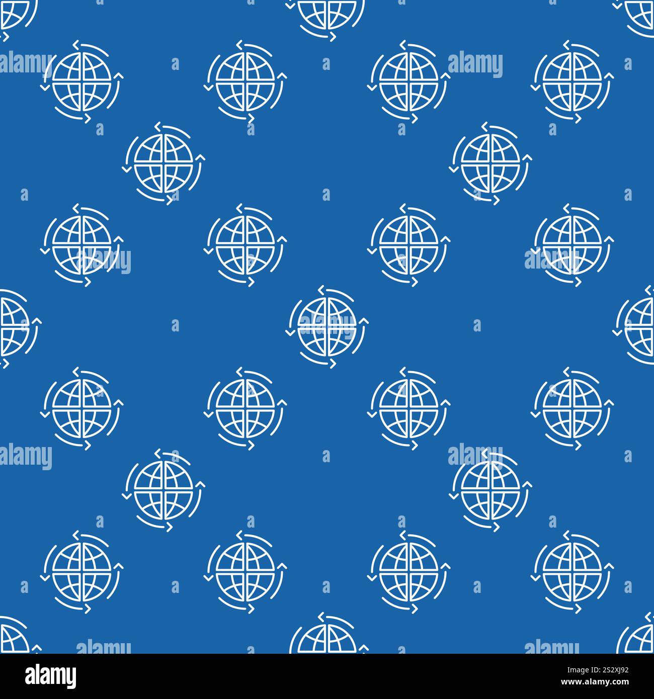 Earth Globe and Arrows vector Multipolarity concept thin line seamless pattern Stock Vector