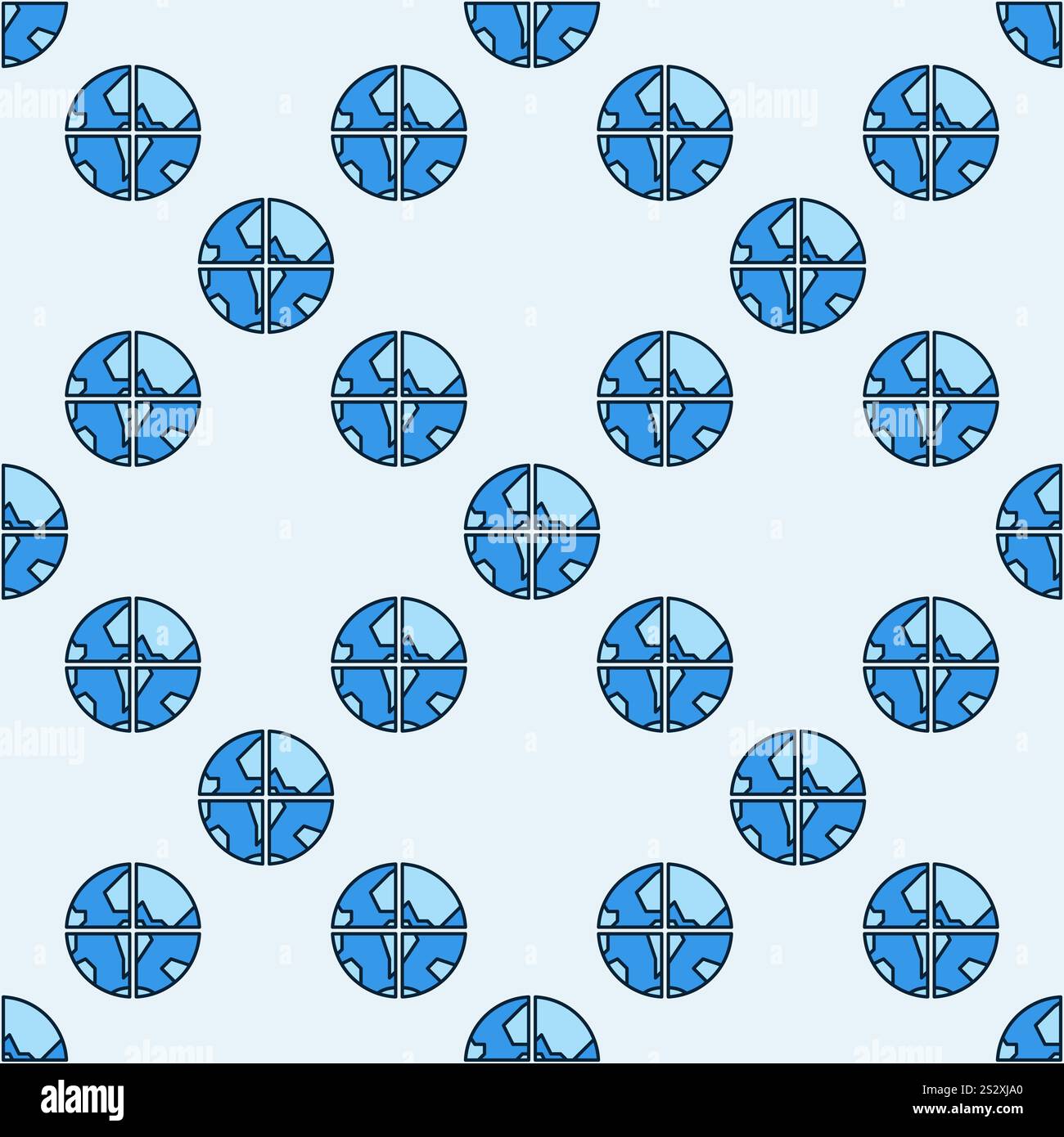 Earth vector Multipolarity concept blue seamless pattern Stock Vector