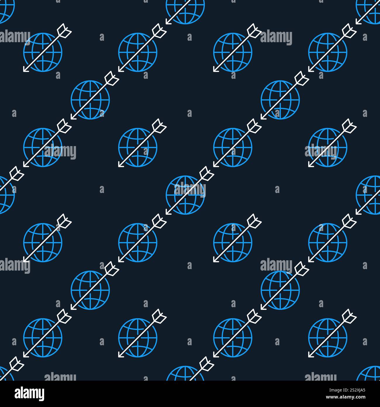 Earth with Arrow vector Multipolarity concept seamless pattern in thin line style Stock Vector
