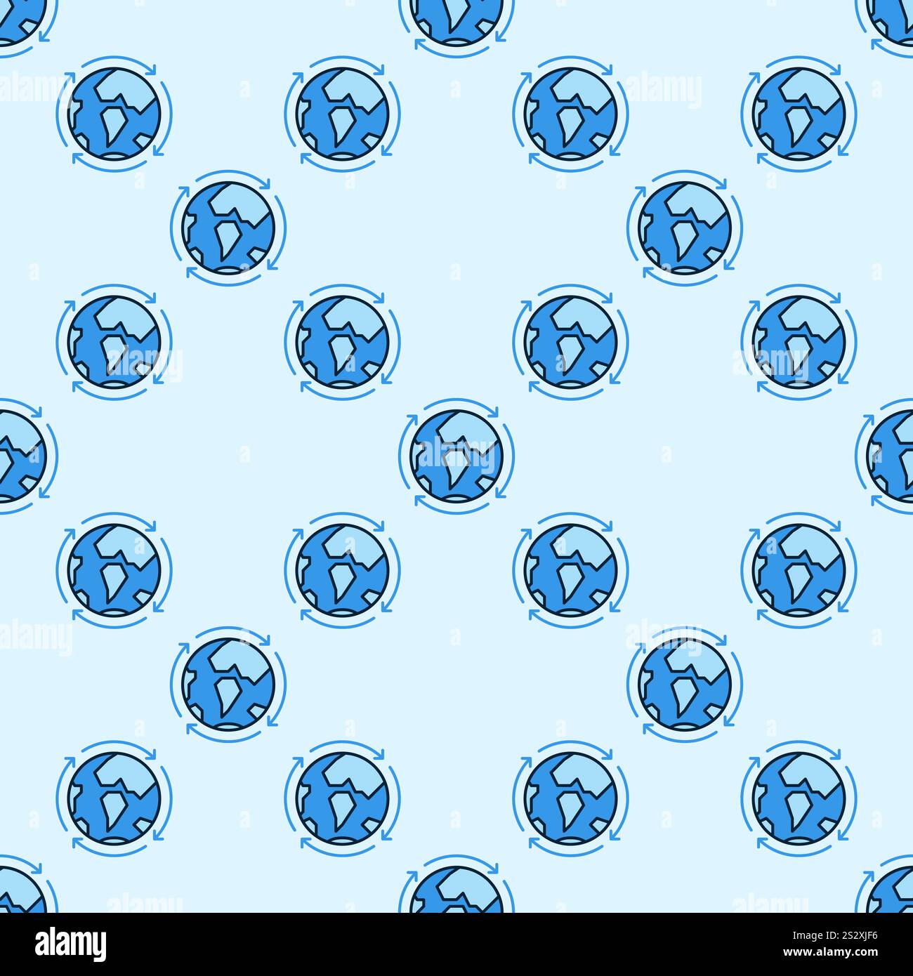 Arrows Around Earth Planet vector Multipolarity concept blue seamless pattern Stock Vector