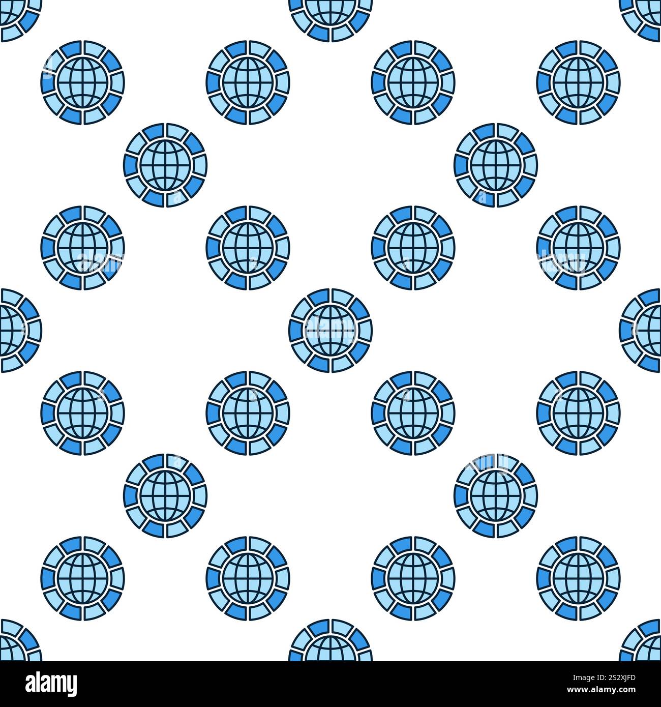 Global Multipolarity vector concept blue seamless pattern Stock Vector
