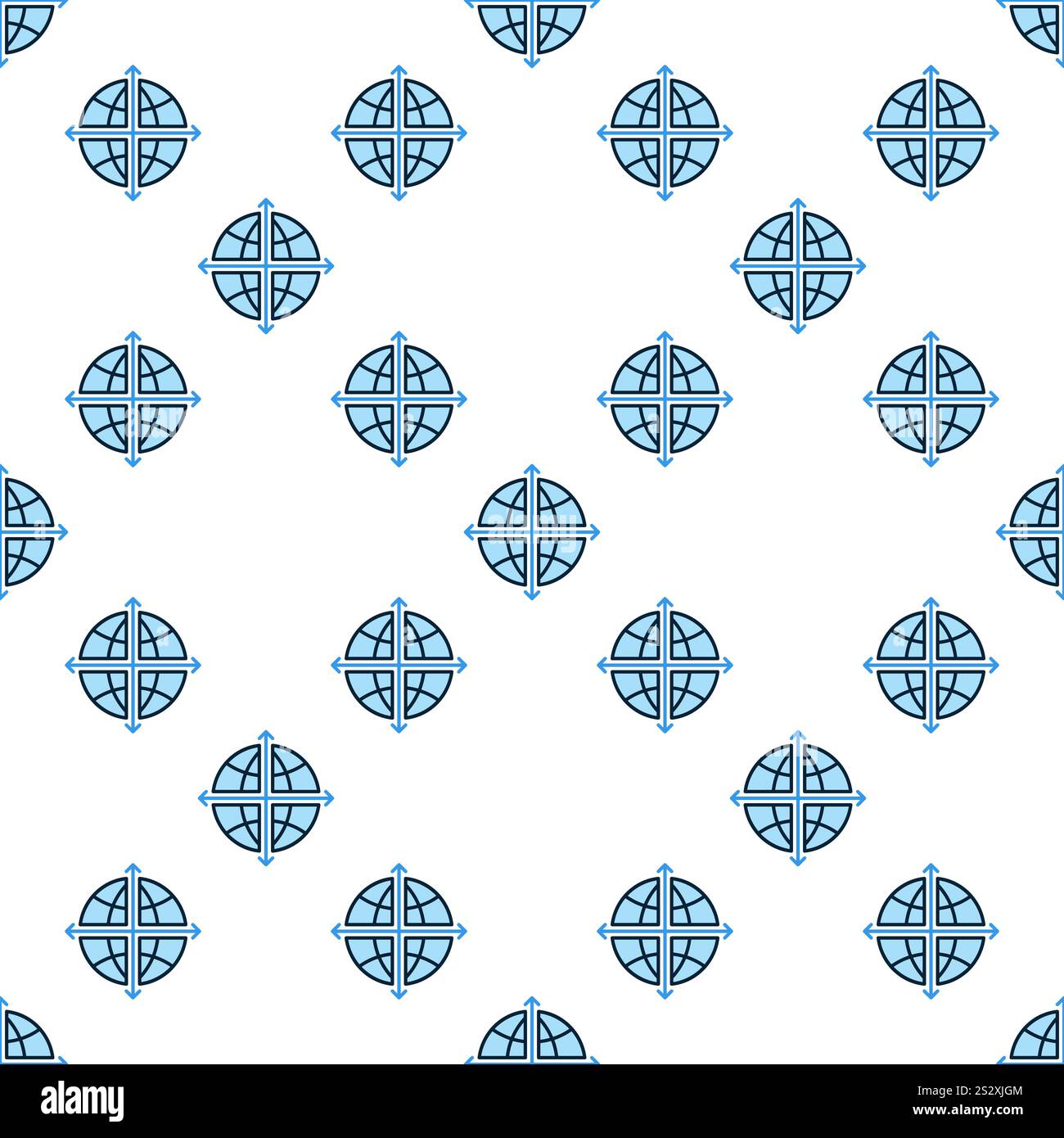 Multipolarity and International Relations vector concept blue seamless pattern Stock Vector