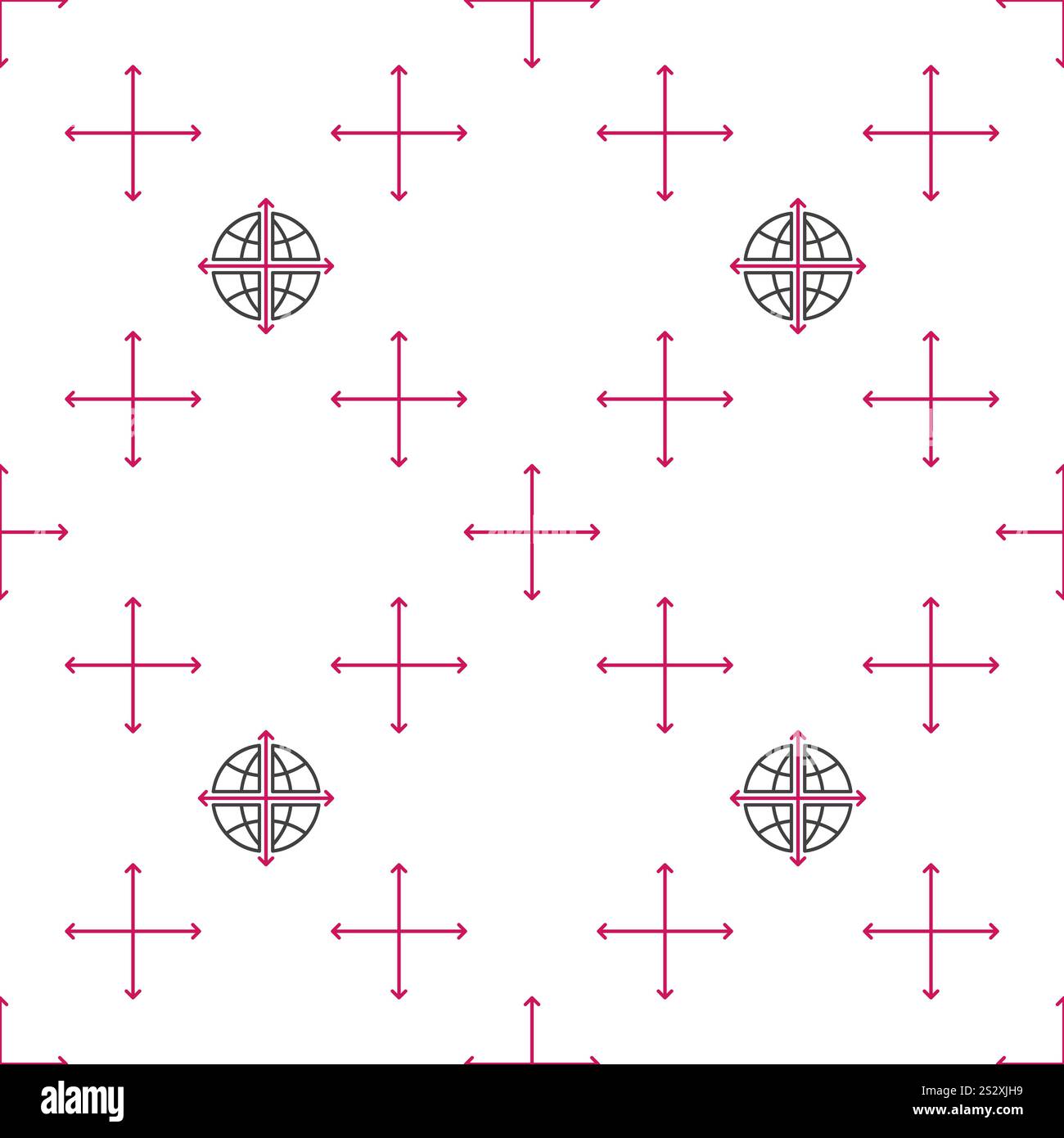 Multipolarity vector International Relations concept outline seamless pattern Stock Vector