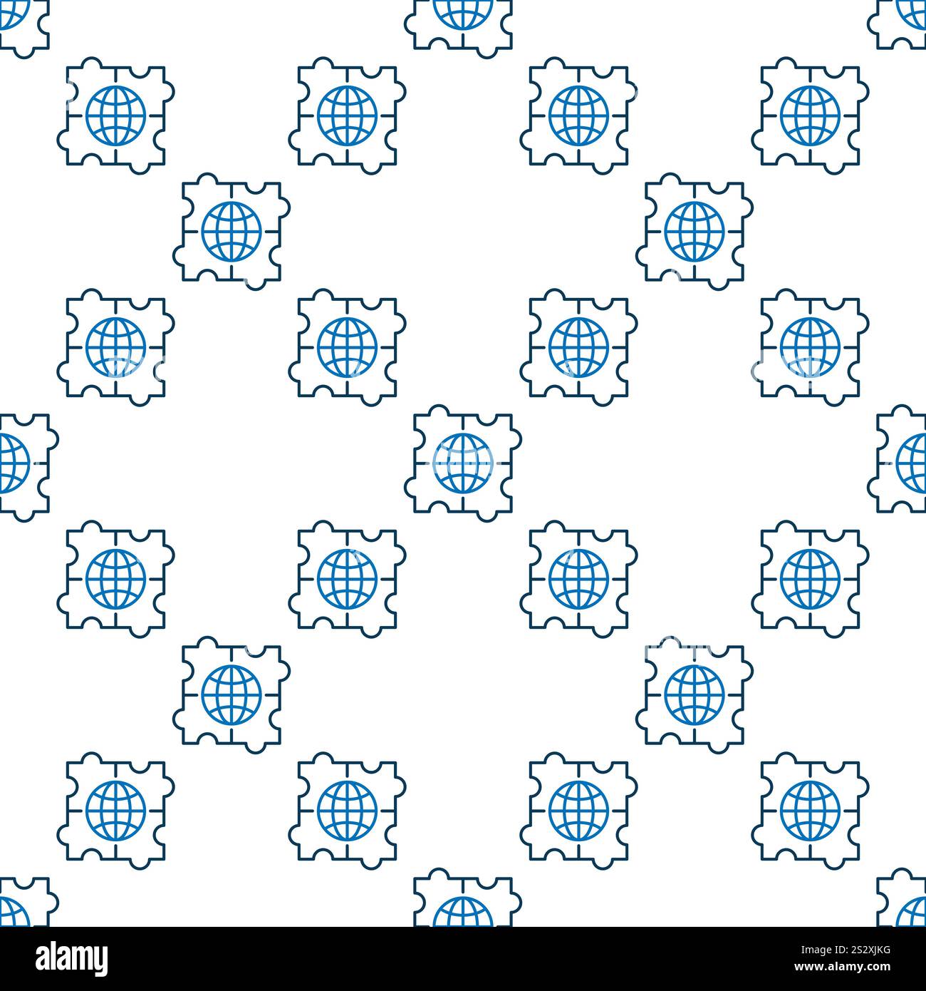 Puzzle with Earth vector Multipolarity concept outline seamless pattern Stock Vector