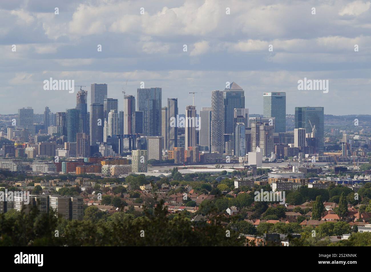 File photo dated 20/08/23 of a view of Canary Wharf on the London skyline, including One Canada Square. Post-Brexit migration and falling birth rates mean London is the only major UK city getting older, according to new analysis. The English capital is bucking a trend which shows other big cities are getting younger and that rural and coastal regions are driving the overall ageing population. Issue date: Wednesday January 8, 2025. Stock Photo