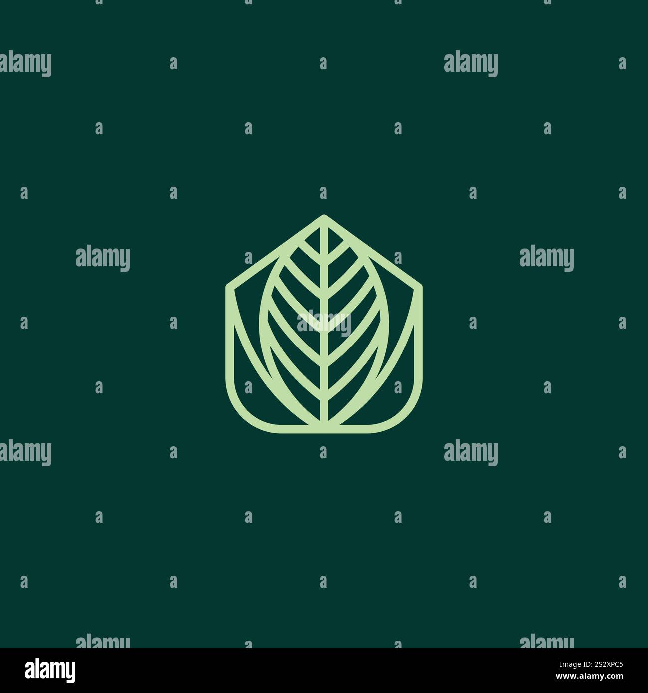 Leaf Home Organic Logo Vector. Green Leaf Icon Stock Vector
