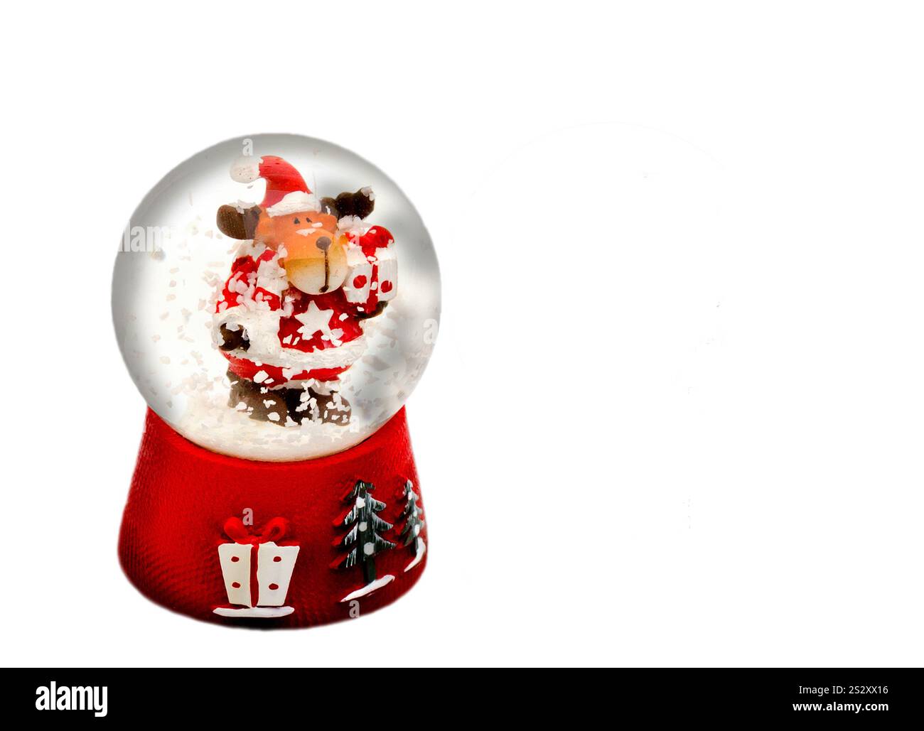 Decorative Christmas sphere with Rudolph as Santa Claus and moving ...