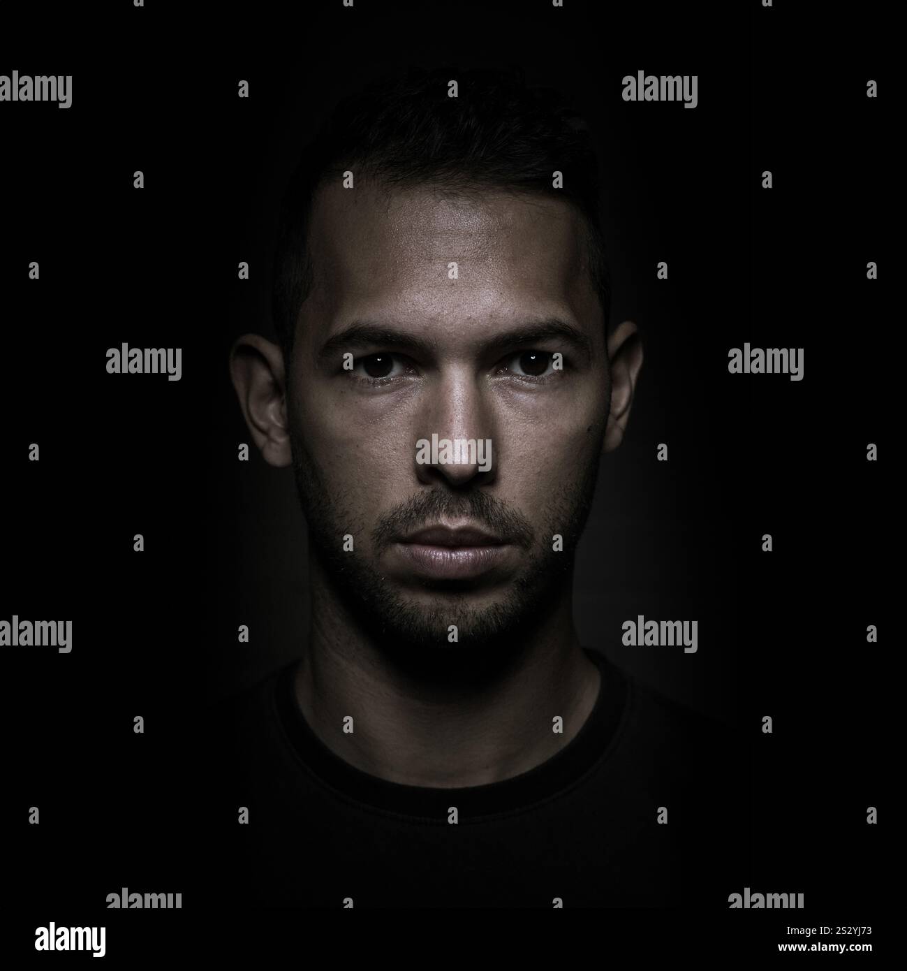 Andrew Tate, photographed at Storm Gym, Luton. Andrew Tate Portrait Stock Photo