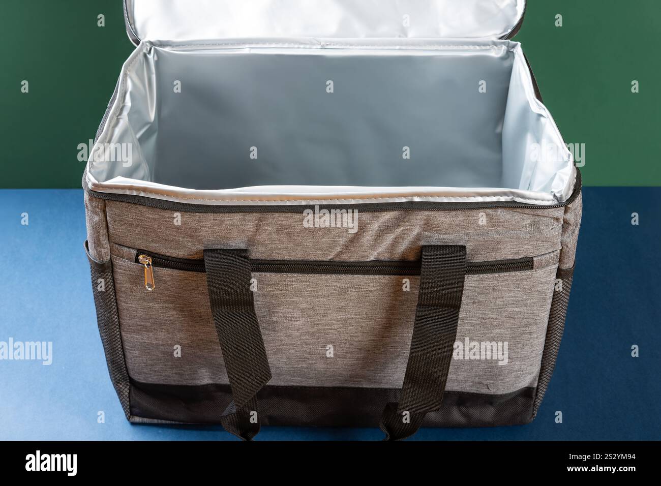angle view big grey lunch pack carrier Stock Photo