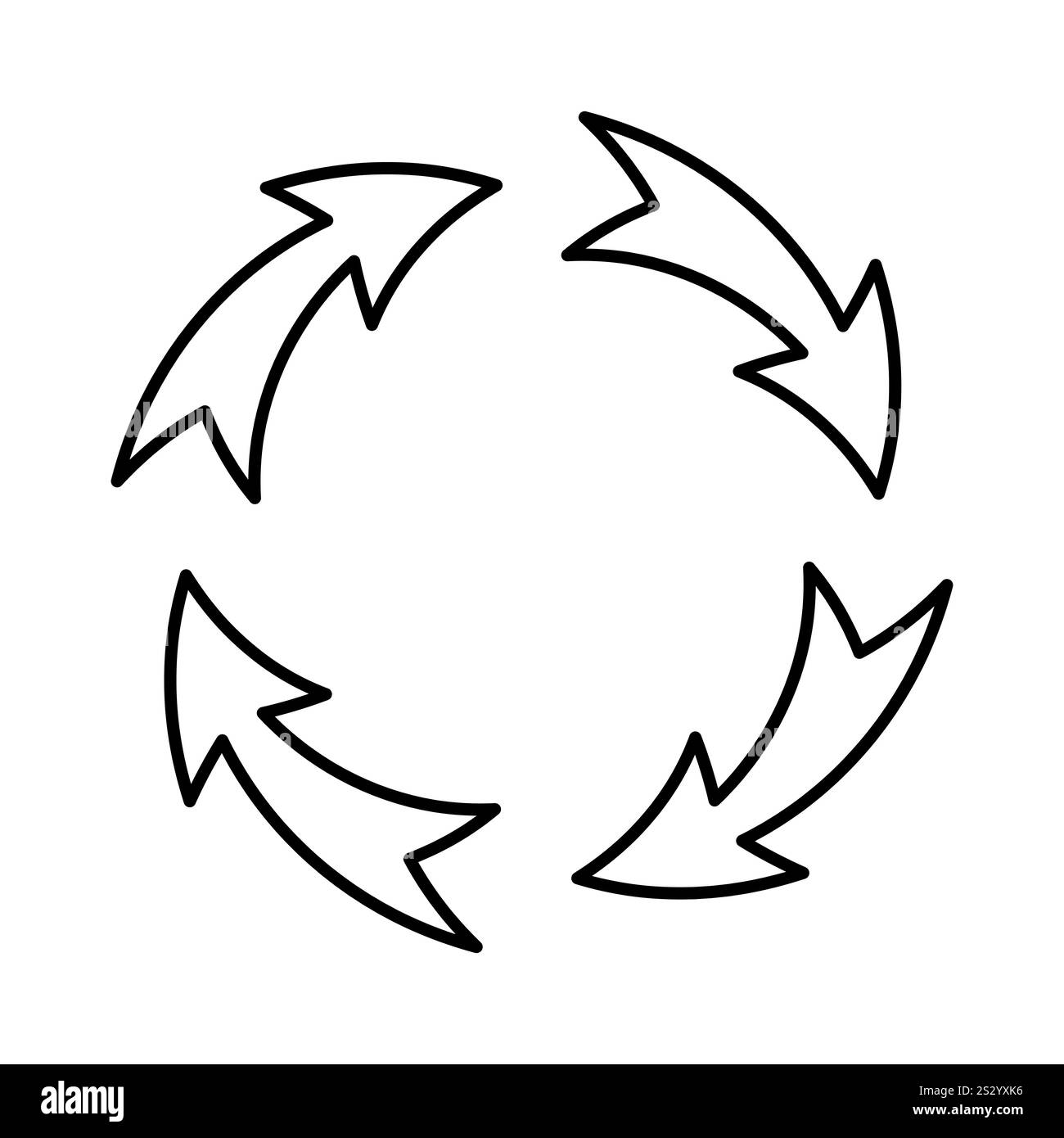 Arrow cycle icon. Circular flow symbol. Continuous loop design. Simple vector graphic. Stock Vector
