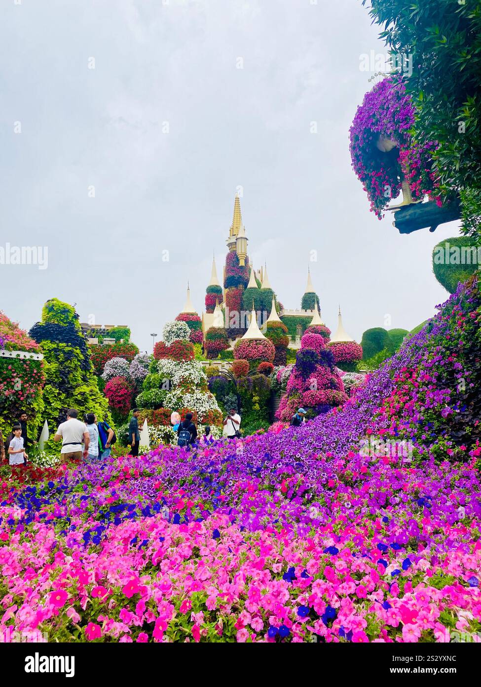 colourful flower palace in miracle garden - Smartphone Captured Stock Image