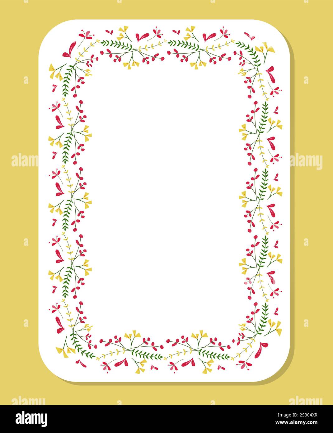 Colorful floral frame. Botanical rectangle border. Clipart for wedding ...