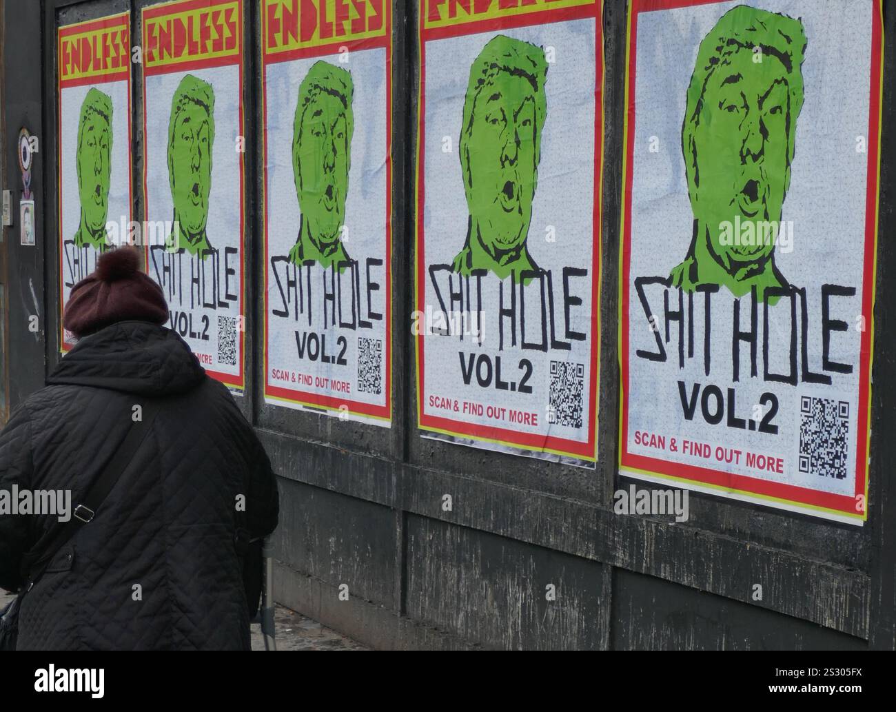London.UK.8th January 2025. London fly posters take the battle to Trump