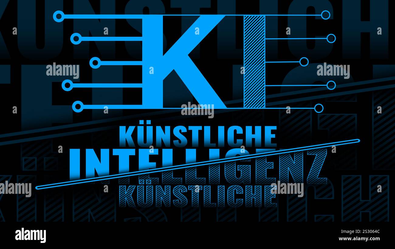 Artificial Intelligence (in german Künstliche Intelligenz) lettering ...