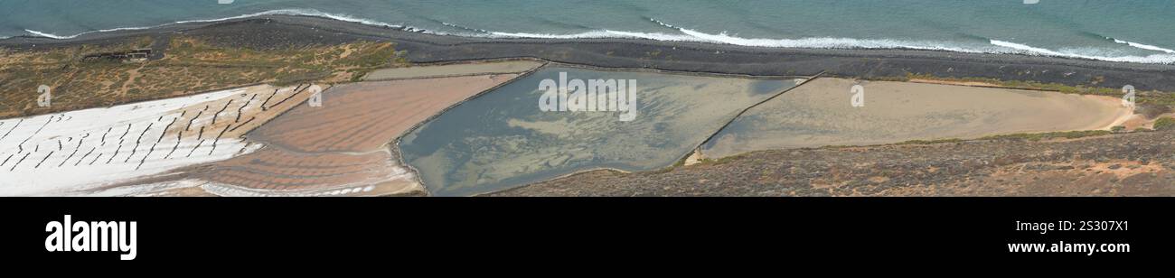 Panoramic view of the Salinas del Rio Stock Photo