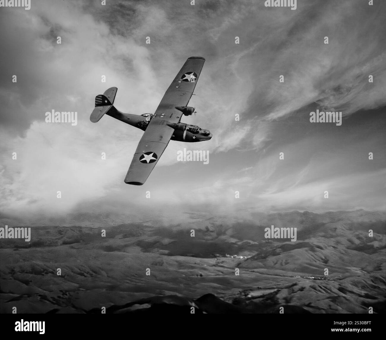 the-consolidated-catalina-1941-black-and-white-stock-photos-images