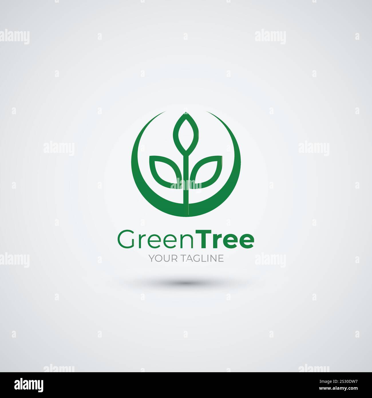 vector green tree logo icon template Stock Vector