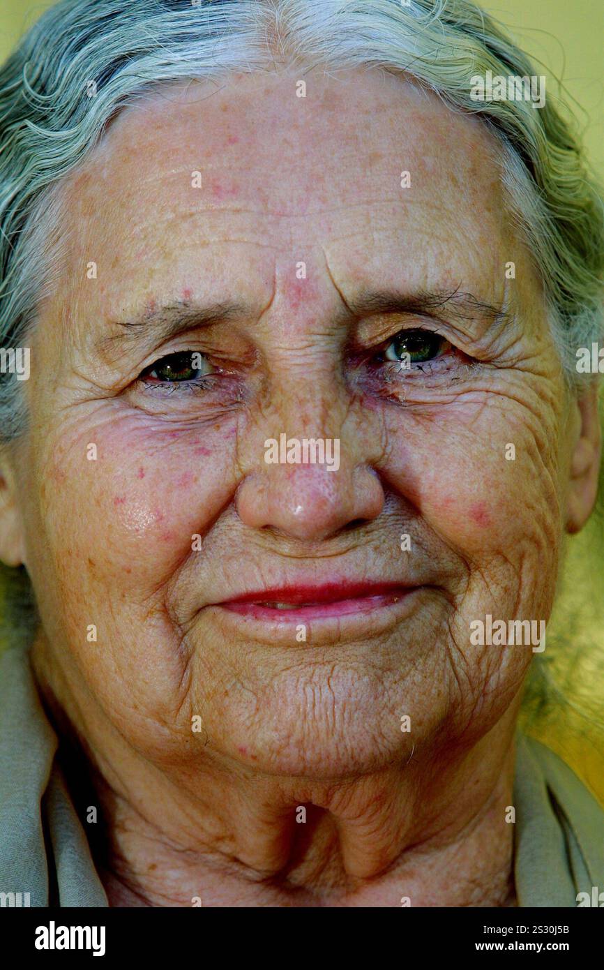 Veteran author Doris Lessing, pictured at the Edinburgh International Book Festival, where she talked about her work and other contemporary issues. Stock Photo