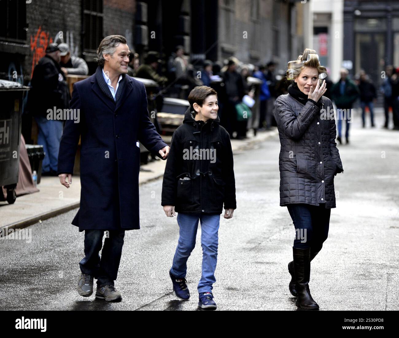 David Mazouz and Brette Taylor on the set of the TV show 'Gotham' in ...