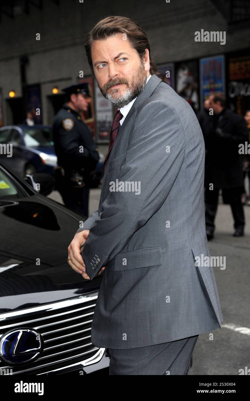 Nick Offerman after taping an appearance on the Late Show with David ...