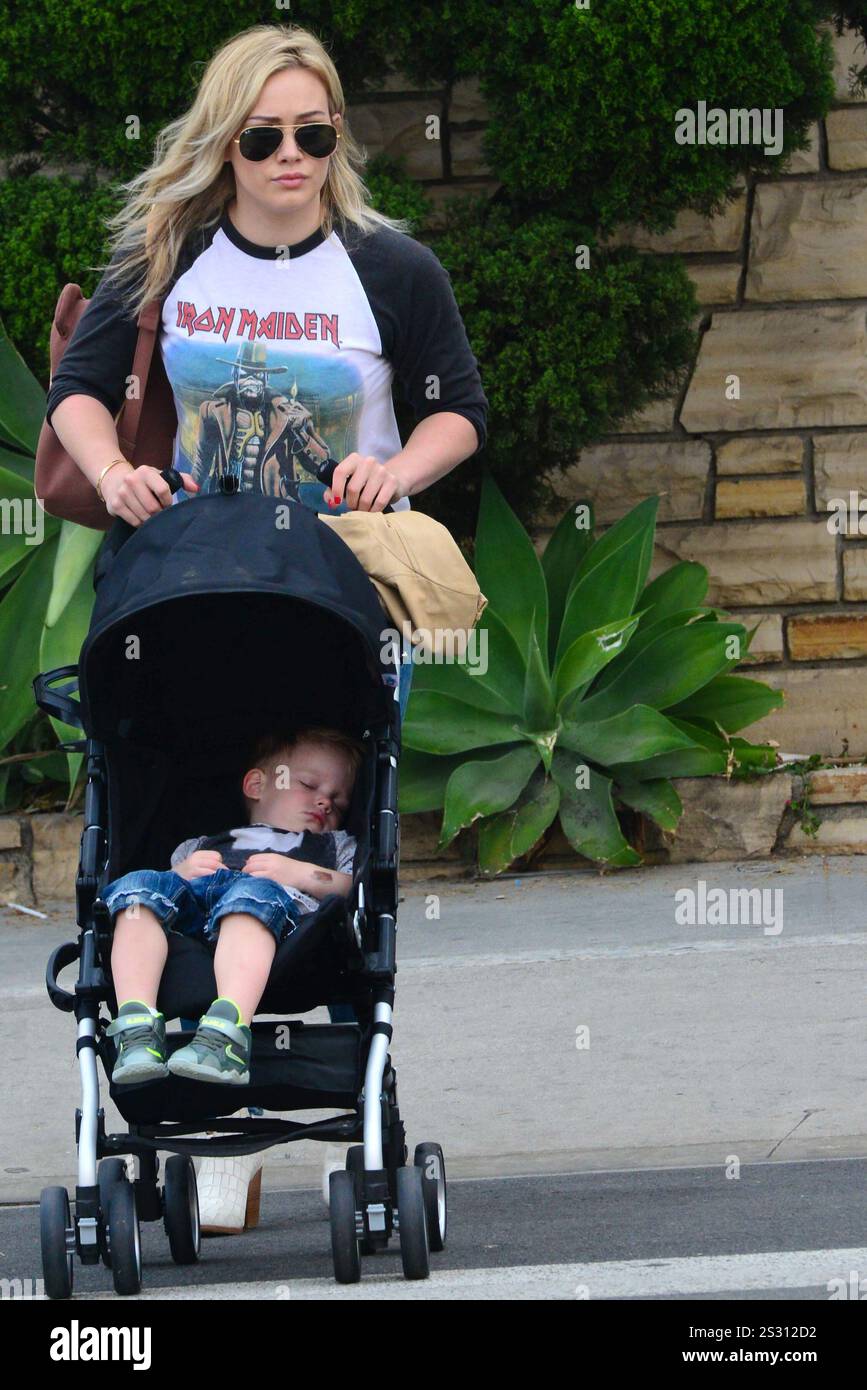 Hilary Duff out and about with her son Luca Cruz in Los Angeles