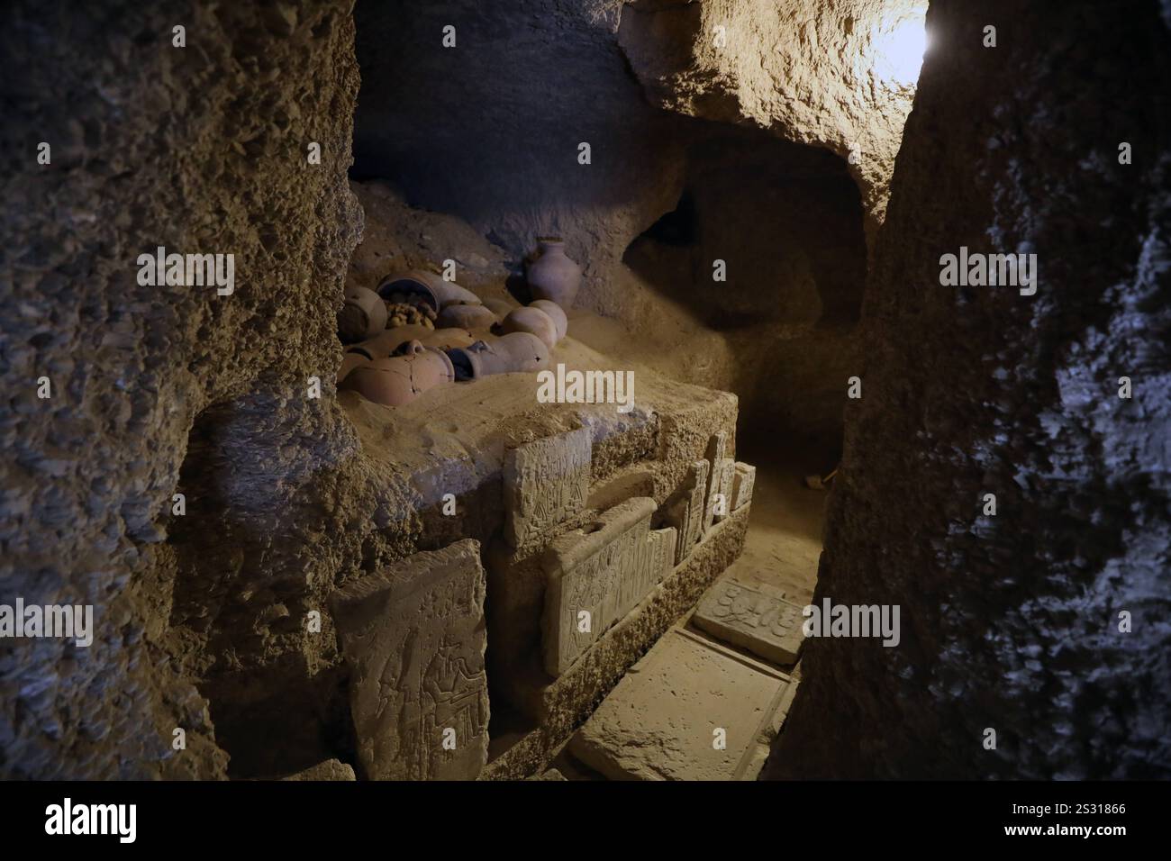 New archaeological discovery in Luxor, Egypt A newly-unearthed carved ...