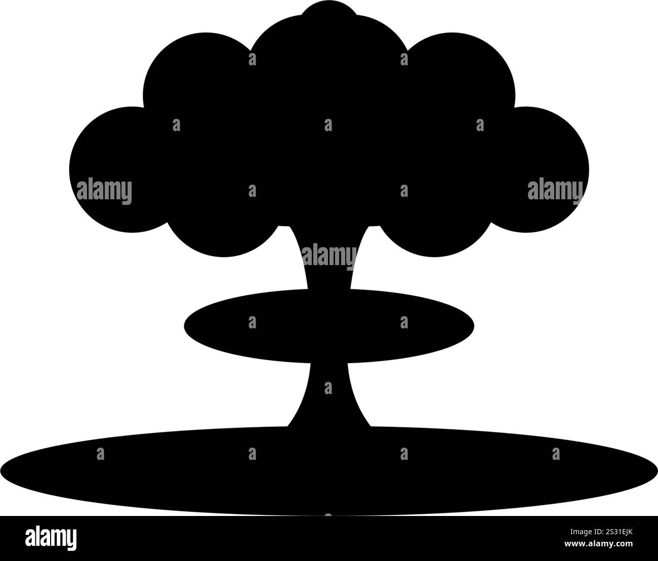 Black silhouette of atomic bomb explosion mushroom cloud Stock Vector ...