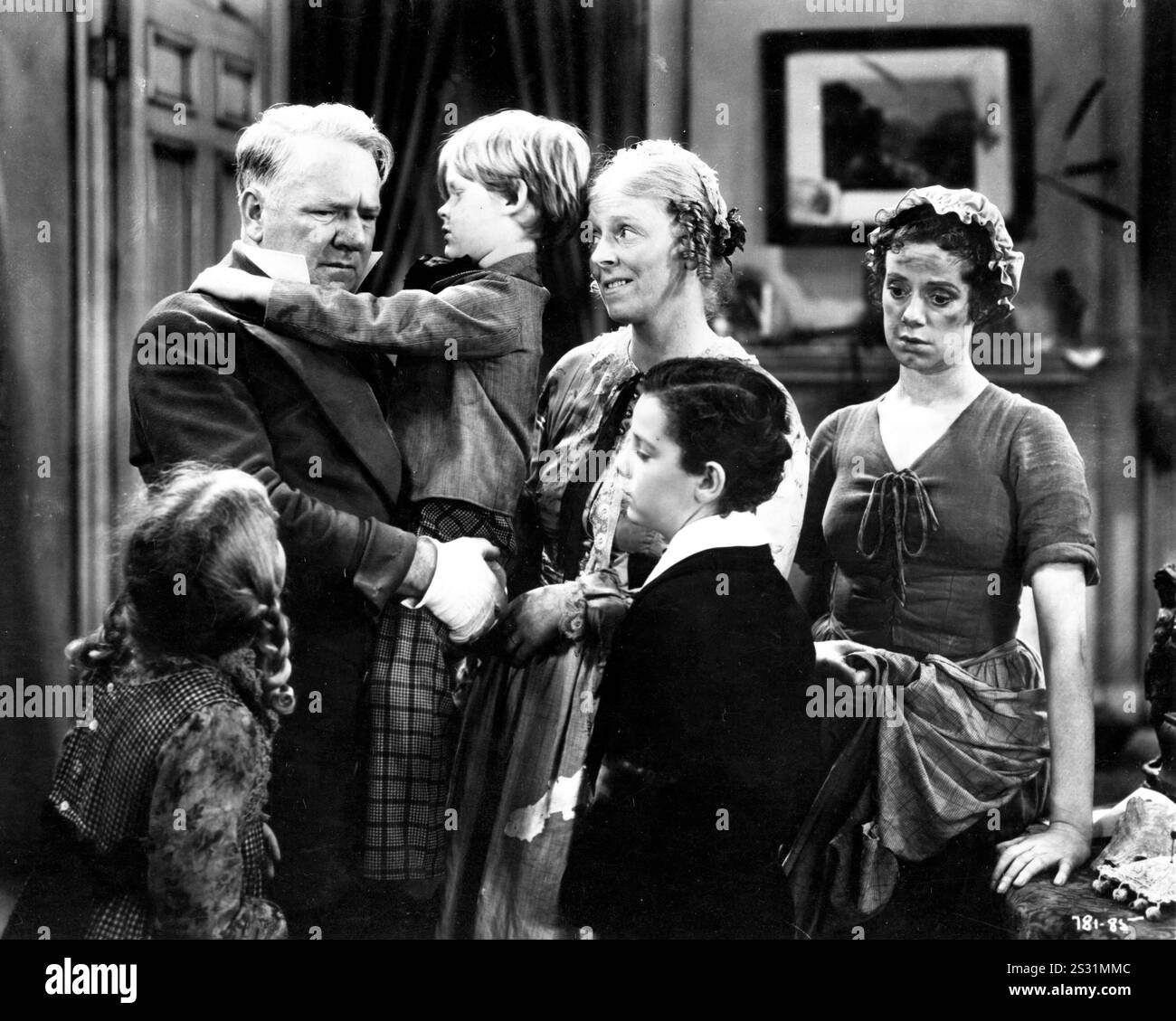 DAVID COPPERFIELD W C FIELDS, JEAN CADELL, ELSA LANCASTER AND FREDDIE BARTHOLOMEW     Date: 1935 Stock Photo