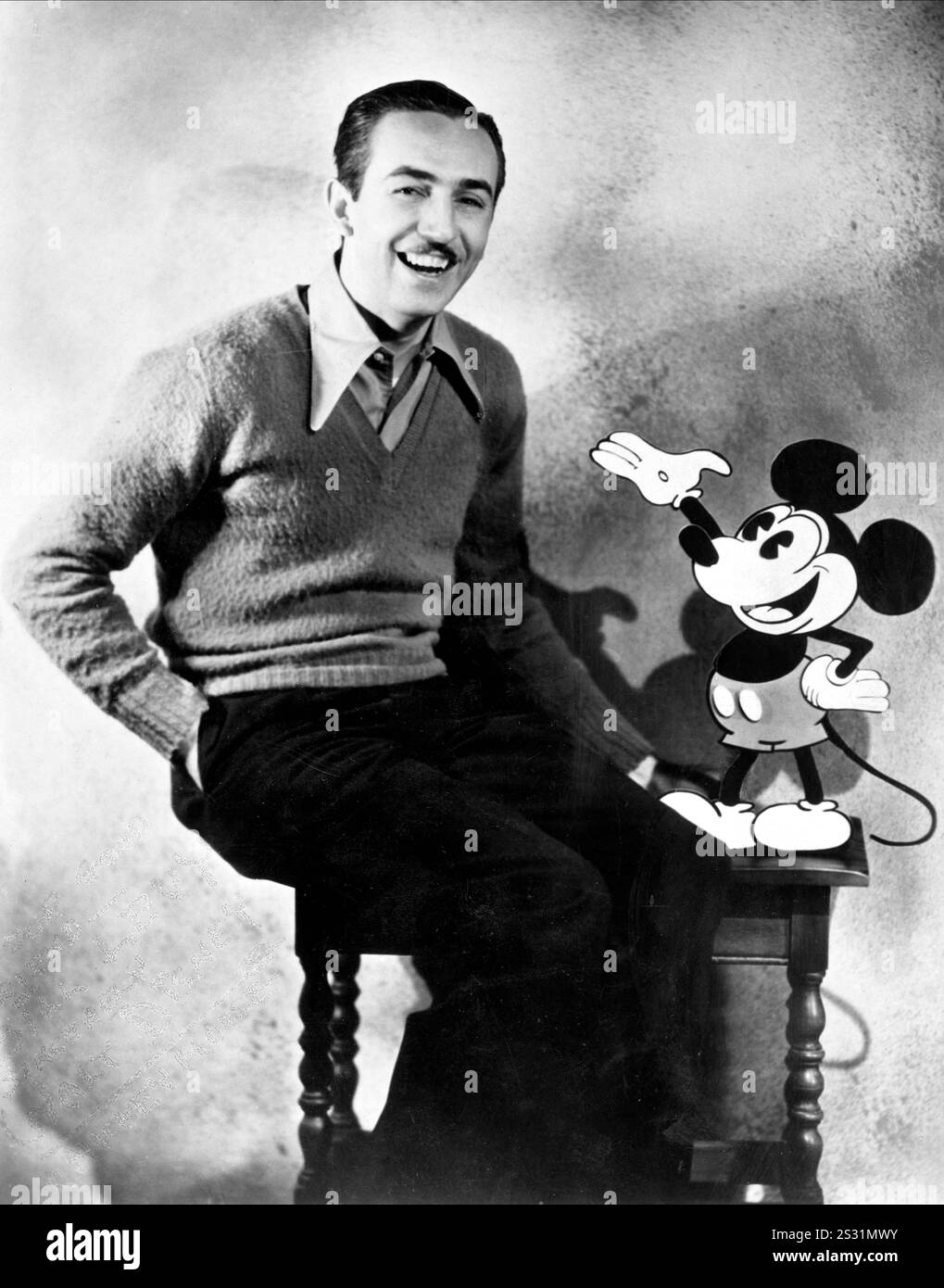WALT DISNEY with MICKEY MOUSE      Date: 1930 Stock Photo