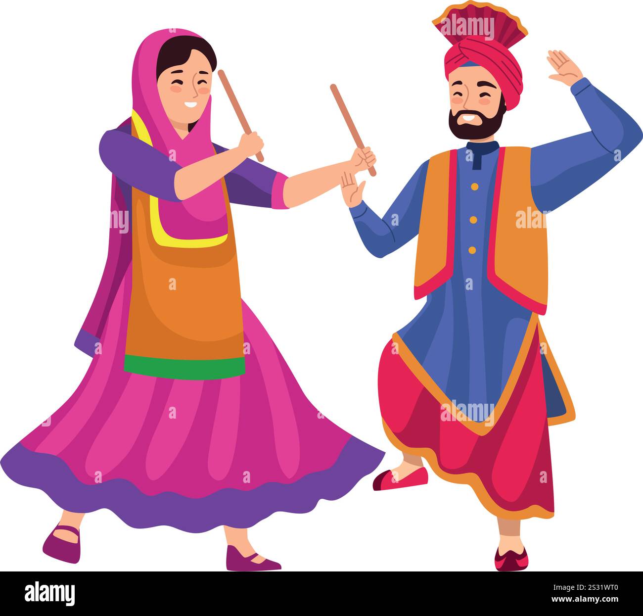 Sikh dancers in indian clothes stock vector image art alamy