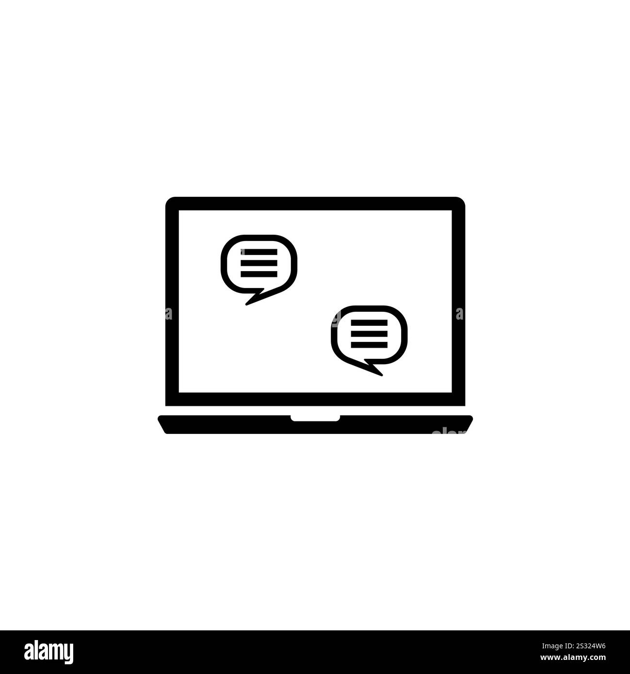 Question and Answer Chat, Online Chatting Solid Flat Vector Icon Isolated on White Background. Stock Vector