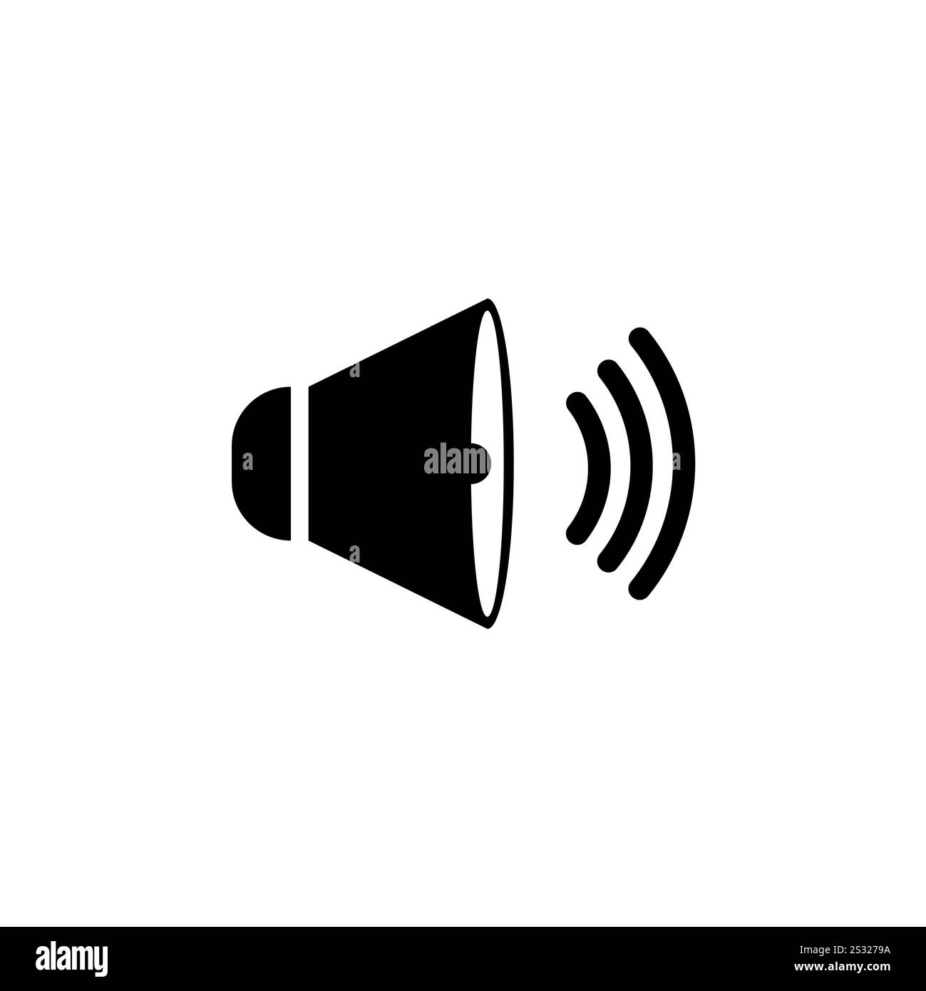 Speaker Volume, Music Sound Loudness Solid Flat Vector Icon Isolated on White Background. Stock Vector