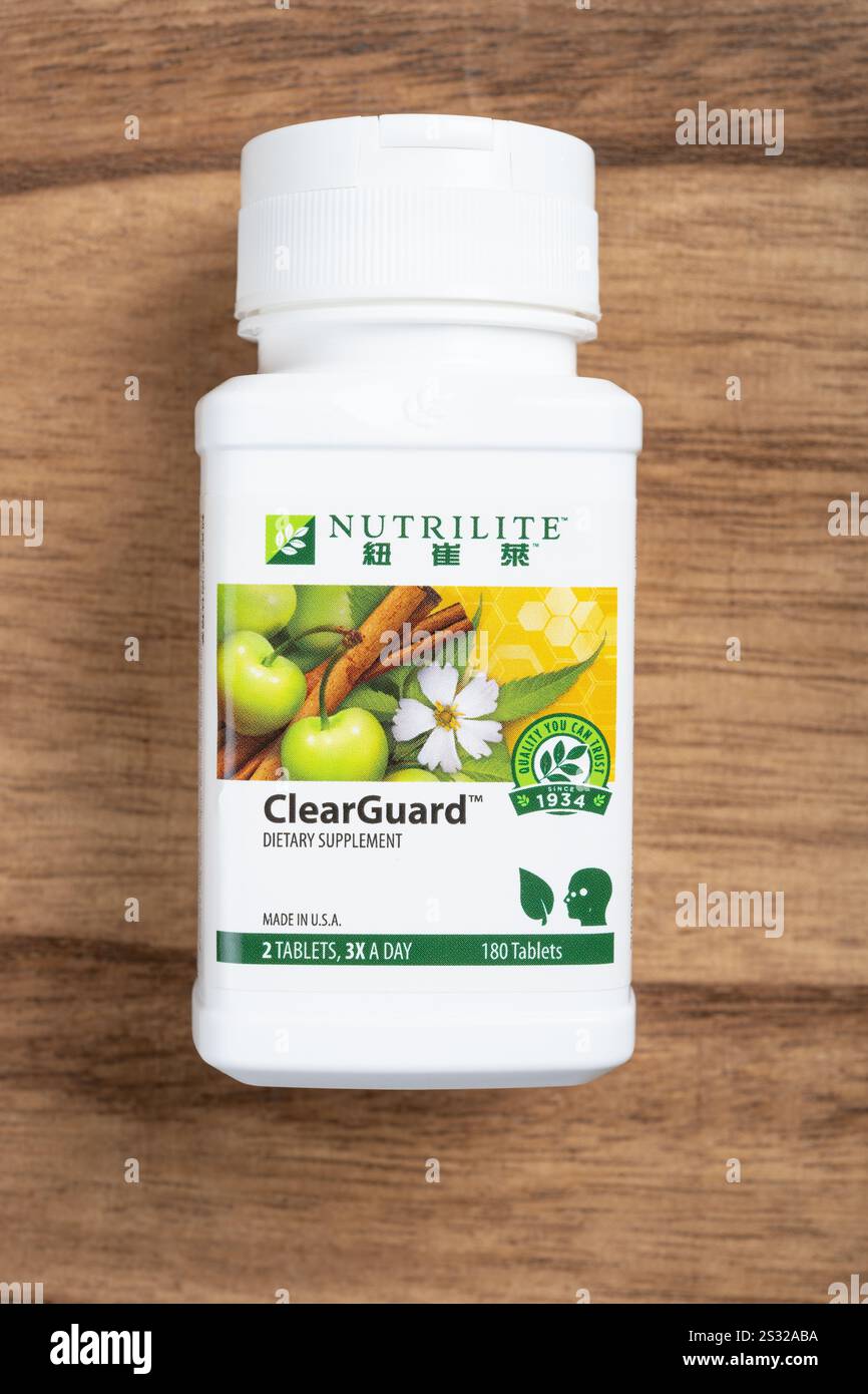 ZhongShan China-June 2 2024:bottle of Nutrilite ClearGuard dietary ...
