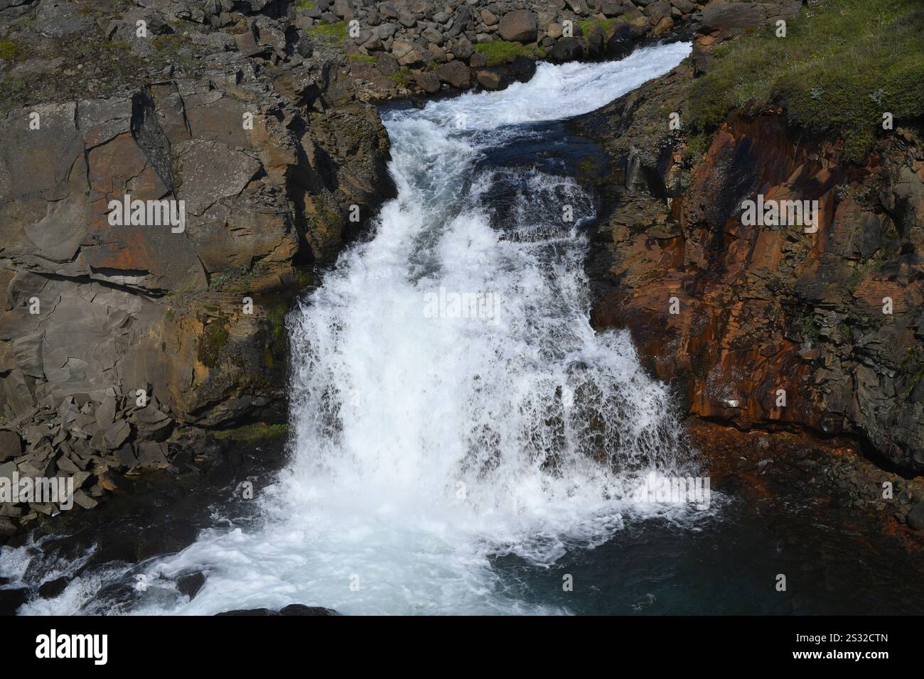 Rjukandafoss waterfall. Near Egilsstadir, Eastern Iceland. Stock Photo
