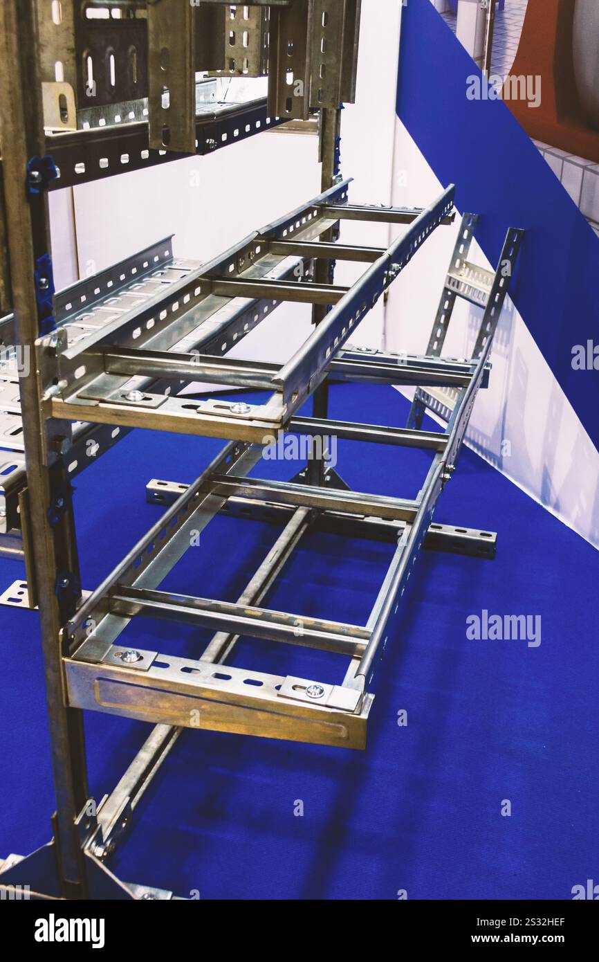 Metal profile and fastening systems for cable routing Stock Photo - Alamy