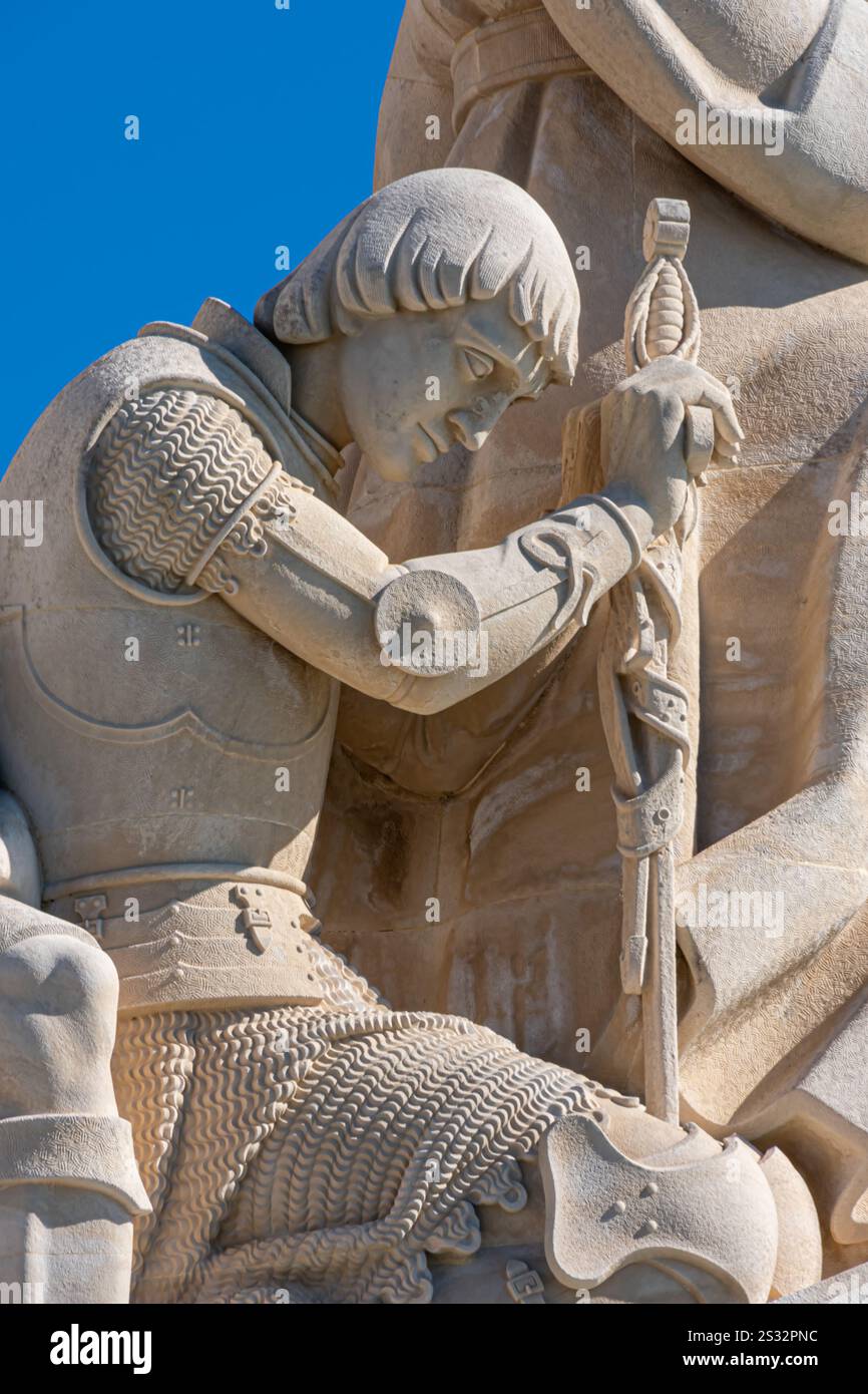 Padrão dos Descobrimentos in Belém, Lisbon. Close-up of sculptures representing explorers who shaped Portugal's history. Stock Photo