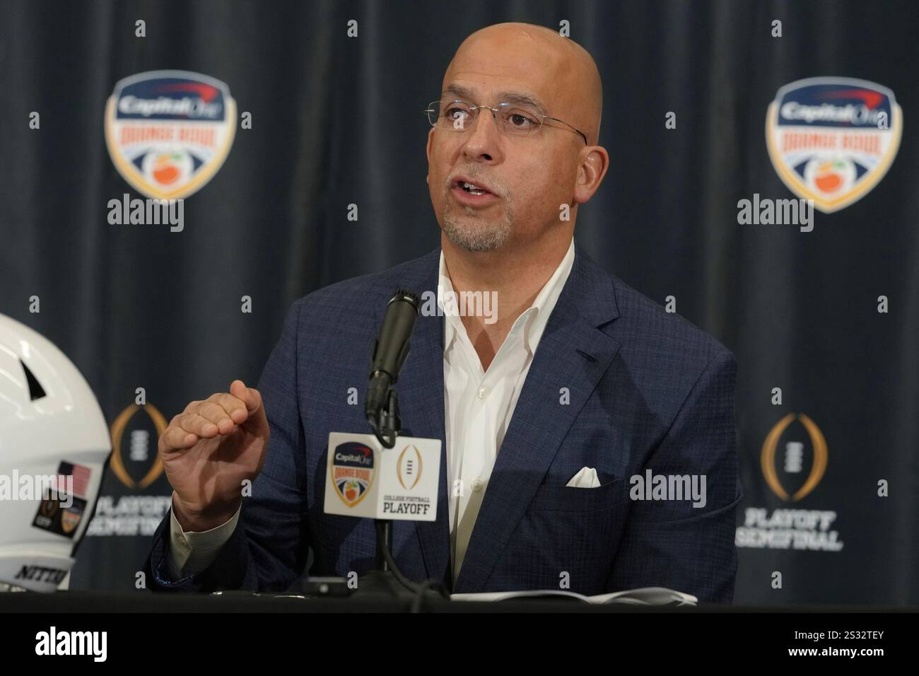 Penn State head coach James Franklin speaks during a news conference