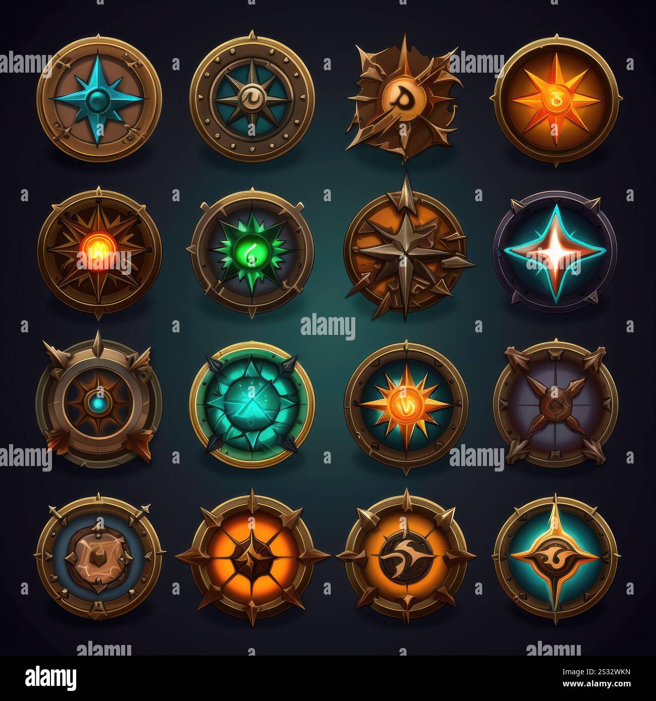 icon compass game ai generated. direction element, west sign ...