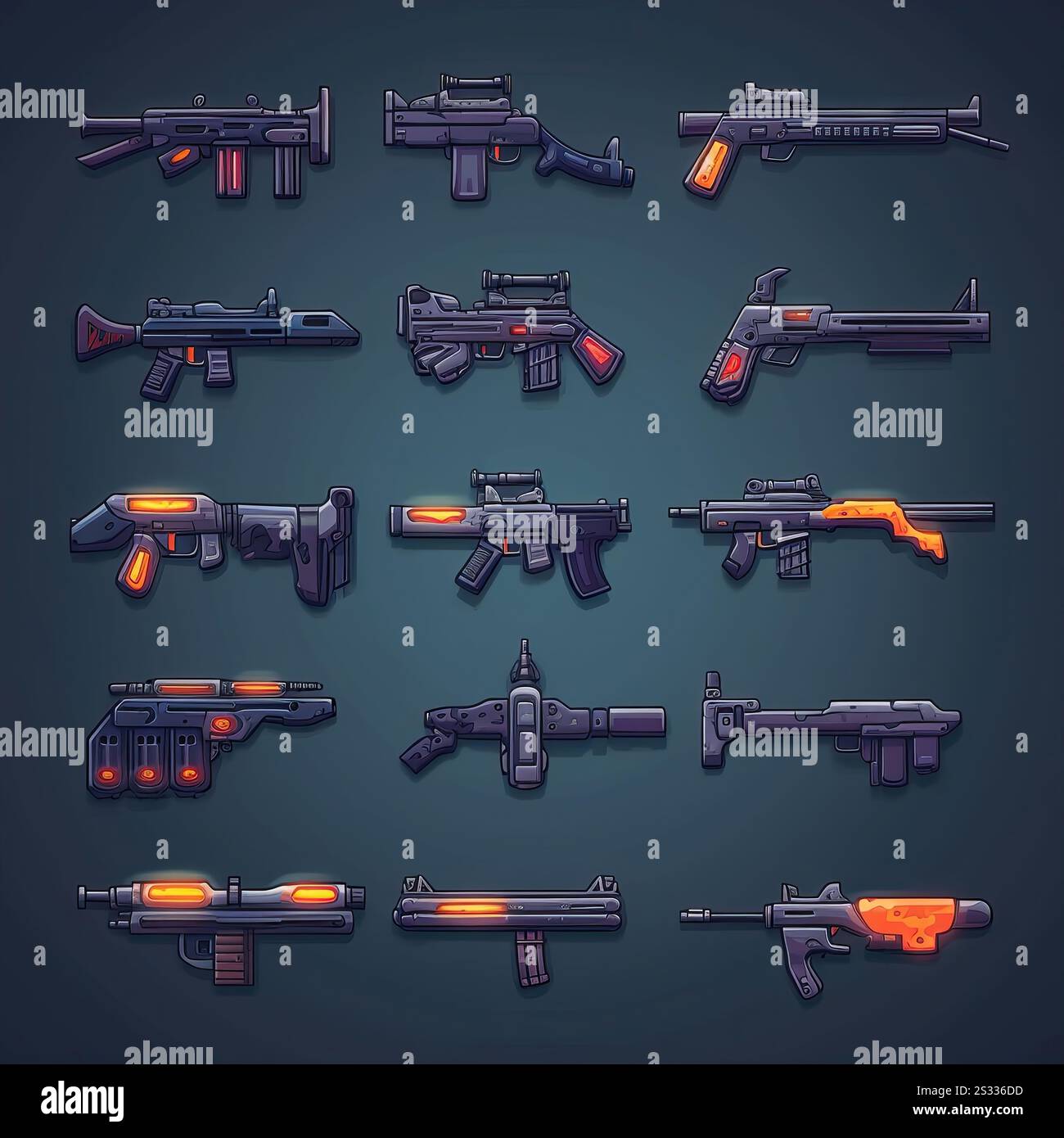 automatic rifle weapon game ai generated. background , gun military ...