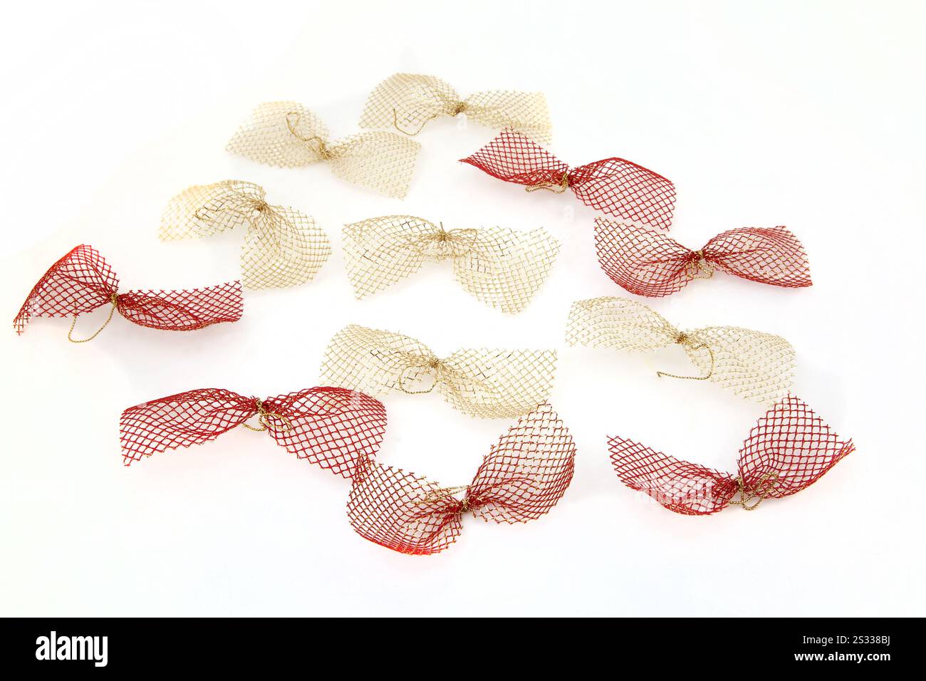 Red and Gold Christmas Bows Stock Photo