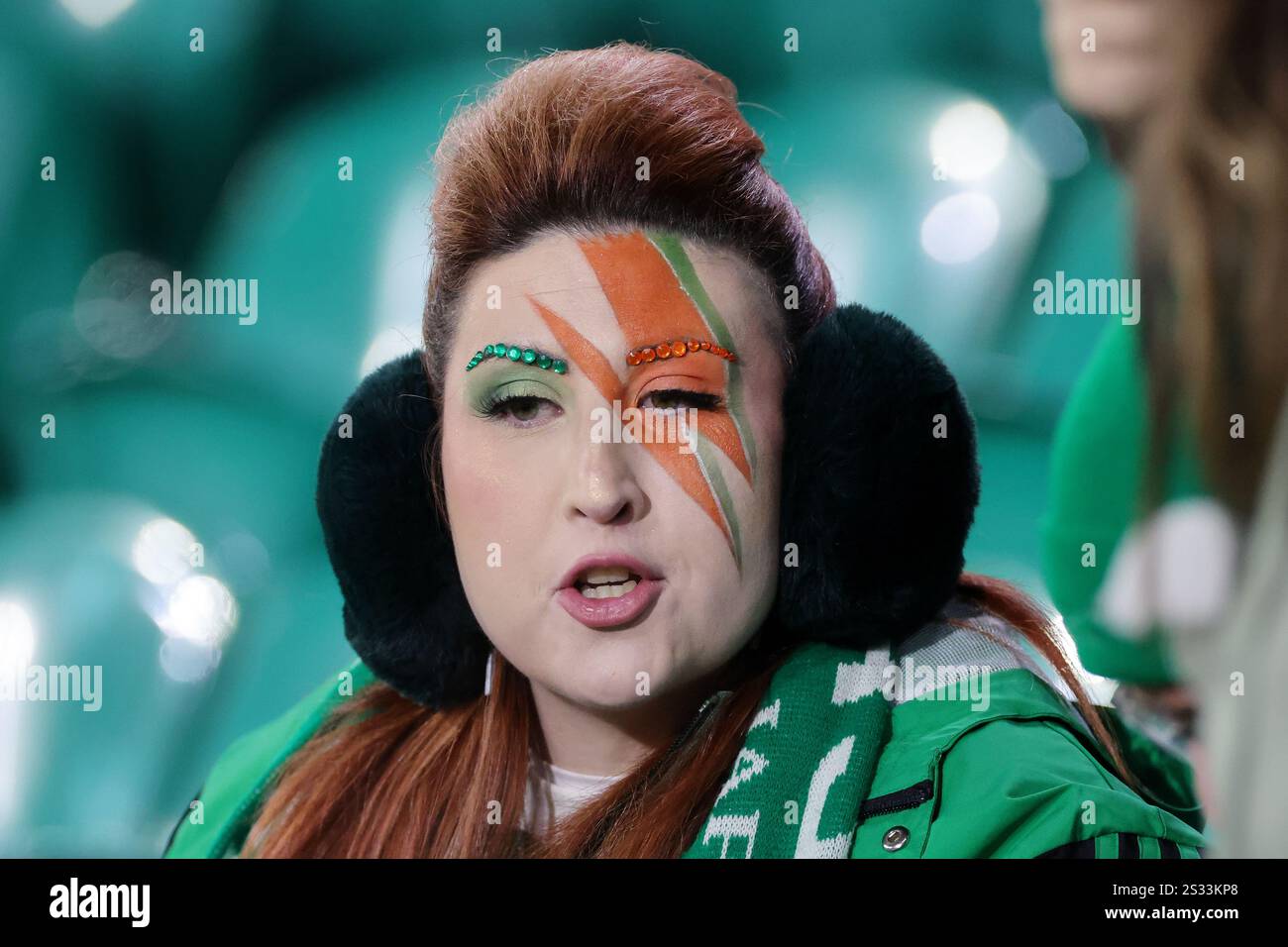 A Celtic fan wearing face paint ahead of the William Hill Premiership ...