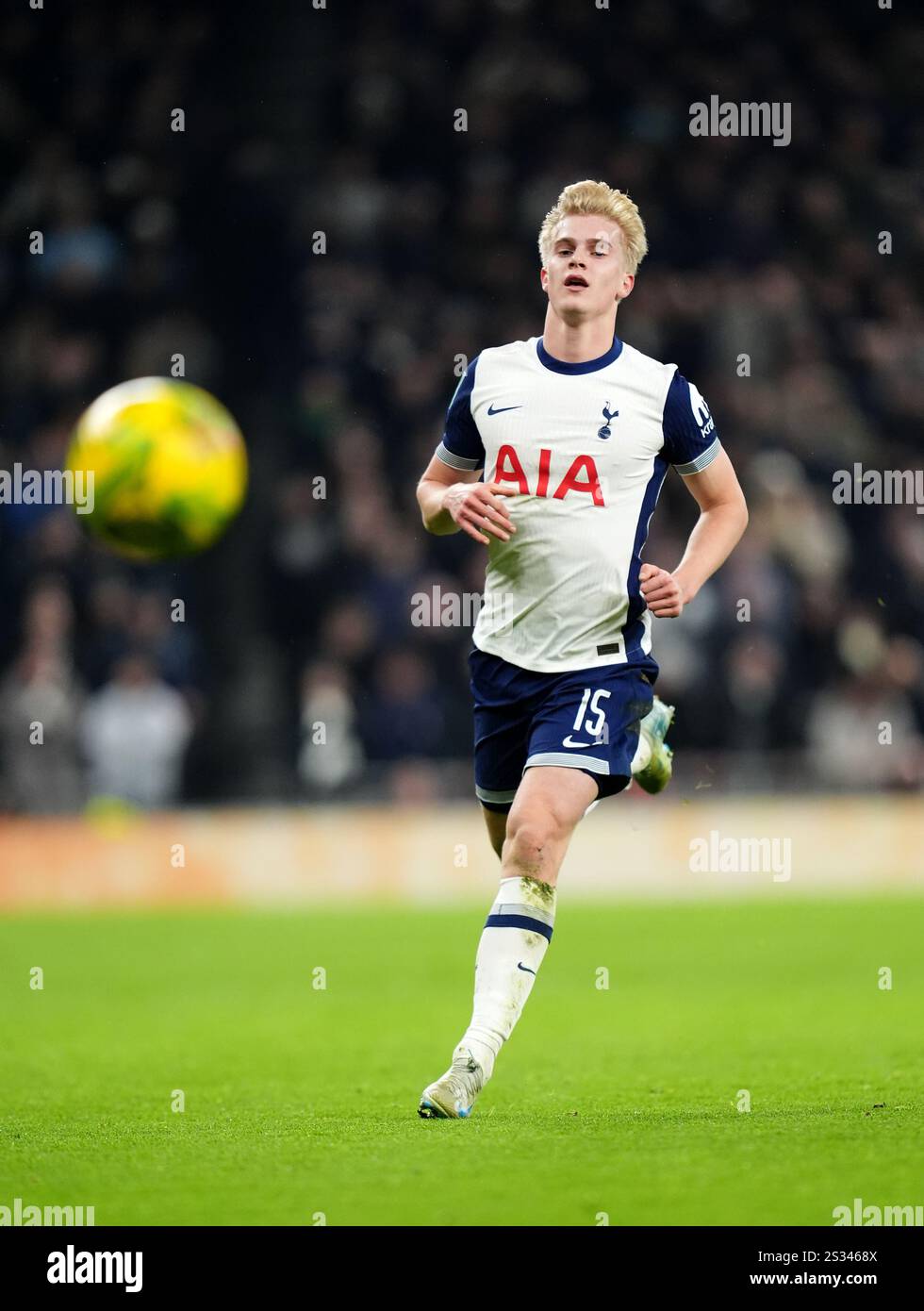 Tottenham Hotspur's Lucas Bergvall during the Carabao Cup semifinal