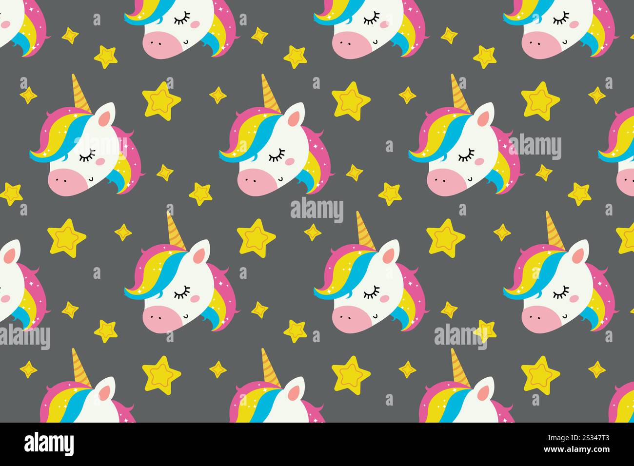 Unicorn pattern. Vector illustration in flat style. Stock Vector