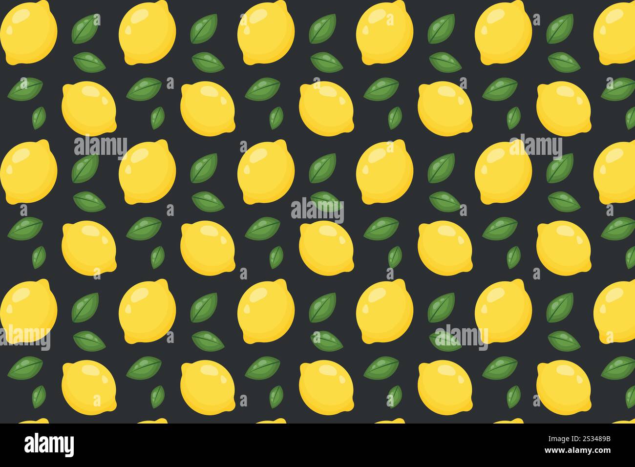 Lemons pattern. Vector illustration in flat style. Stock Vector