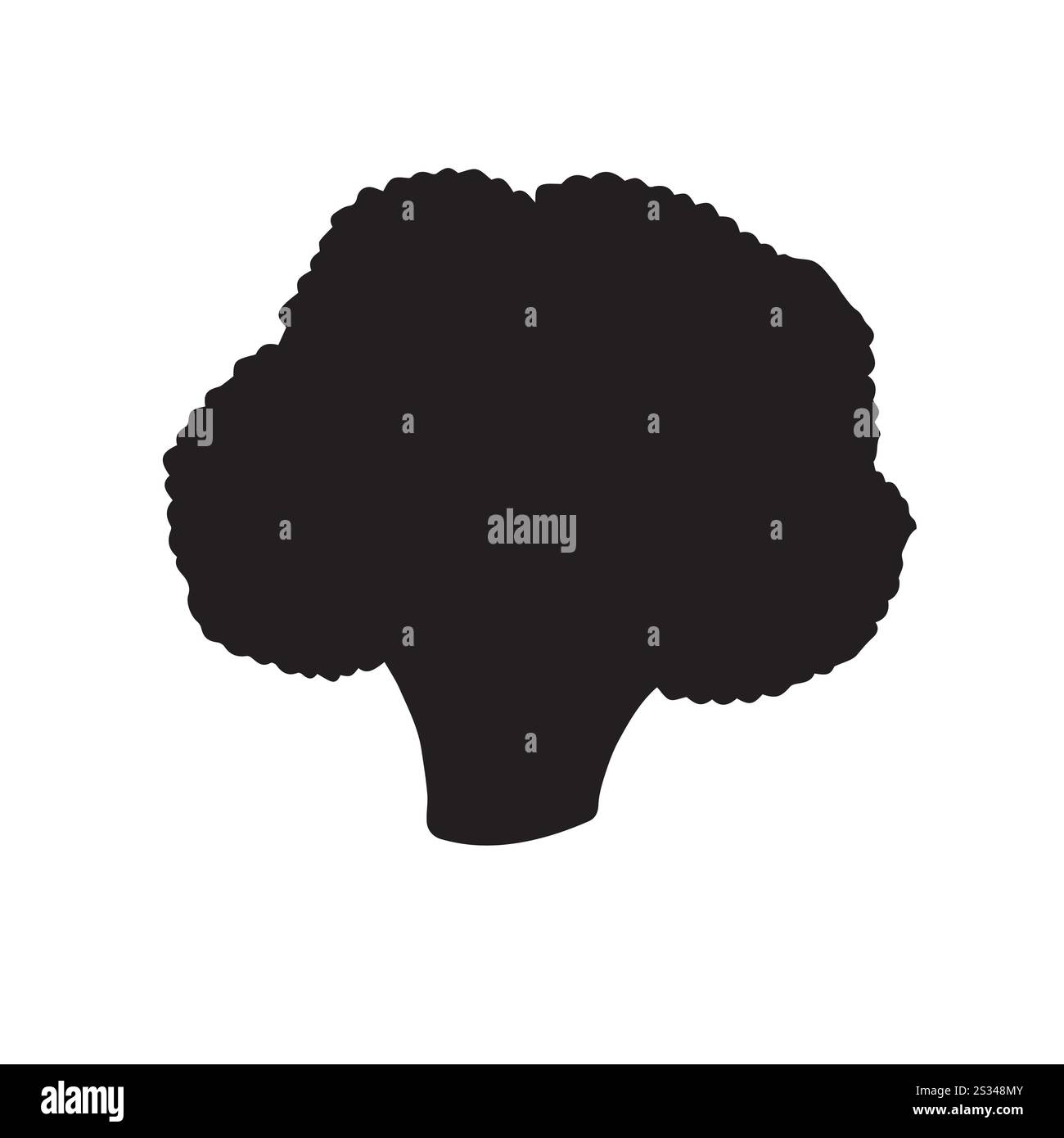 Vector hand drawn broccoli silhouette isolated on white background Stock Vector